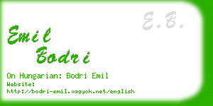 emil bodri business card